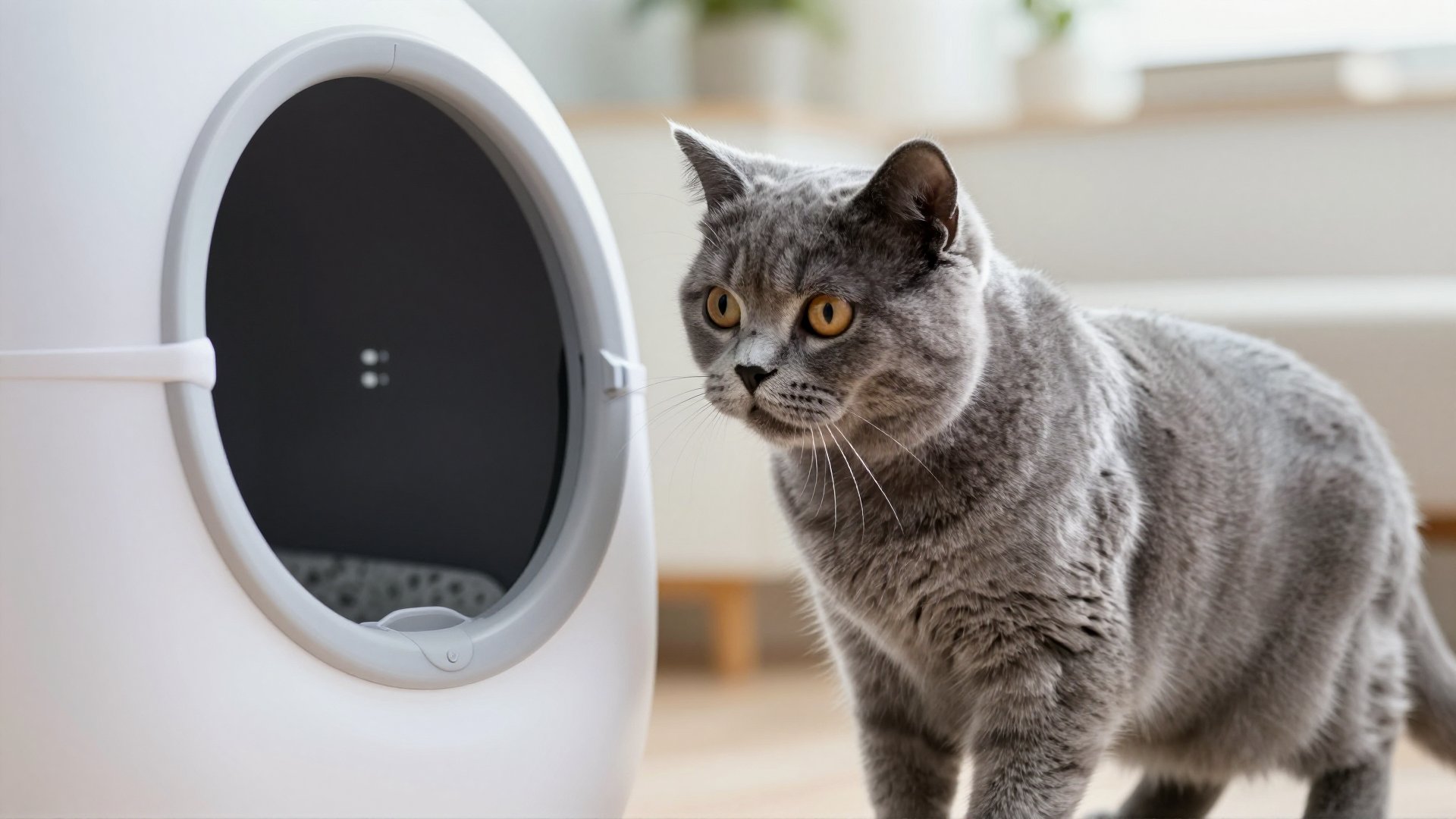 Kat kiest niet voor slimme kattenbak